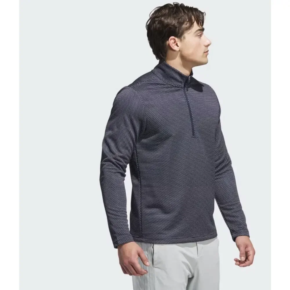 Adidas Performance Printed Quarter Zip Golf Men’s Pullover Sweatshirt Navy 2XL